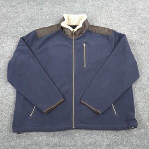 Orvis‎ Jacket Mens XXL Blue Fleece Sherpa Collar Hike Camp Fishing Hunt Outdoors